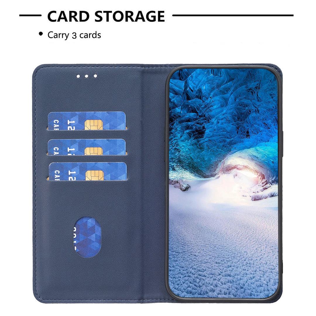For Samsung Galaxy A57 5G Leather Case BINFEN COLOR BF18 Phone Stand Cover with Card Slots - Blue