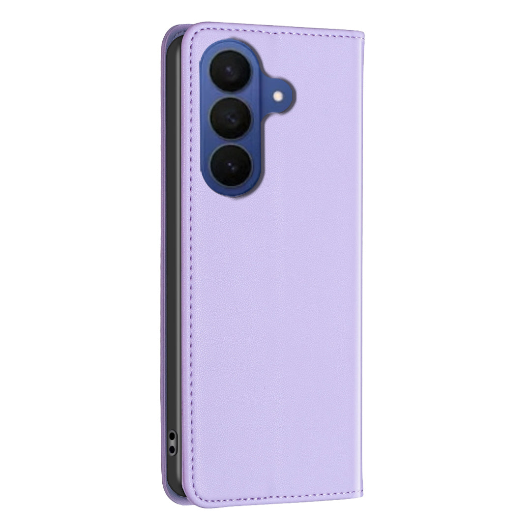 For Samsung Galaxy A57 5G Leather Case BINFEN COLOR BF18 Phone Stand Cover with Card Slots - Purple