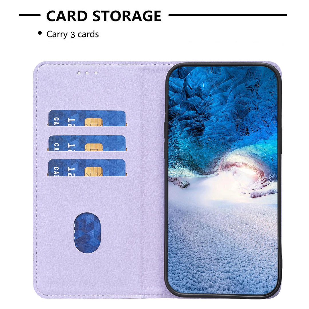 For Samsung Galaxy A57 5G Leather Case BINFEN COLOR BF18 Phone Stand Cover with Card Slots - Purple