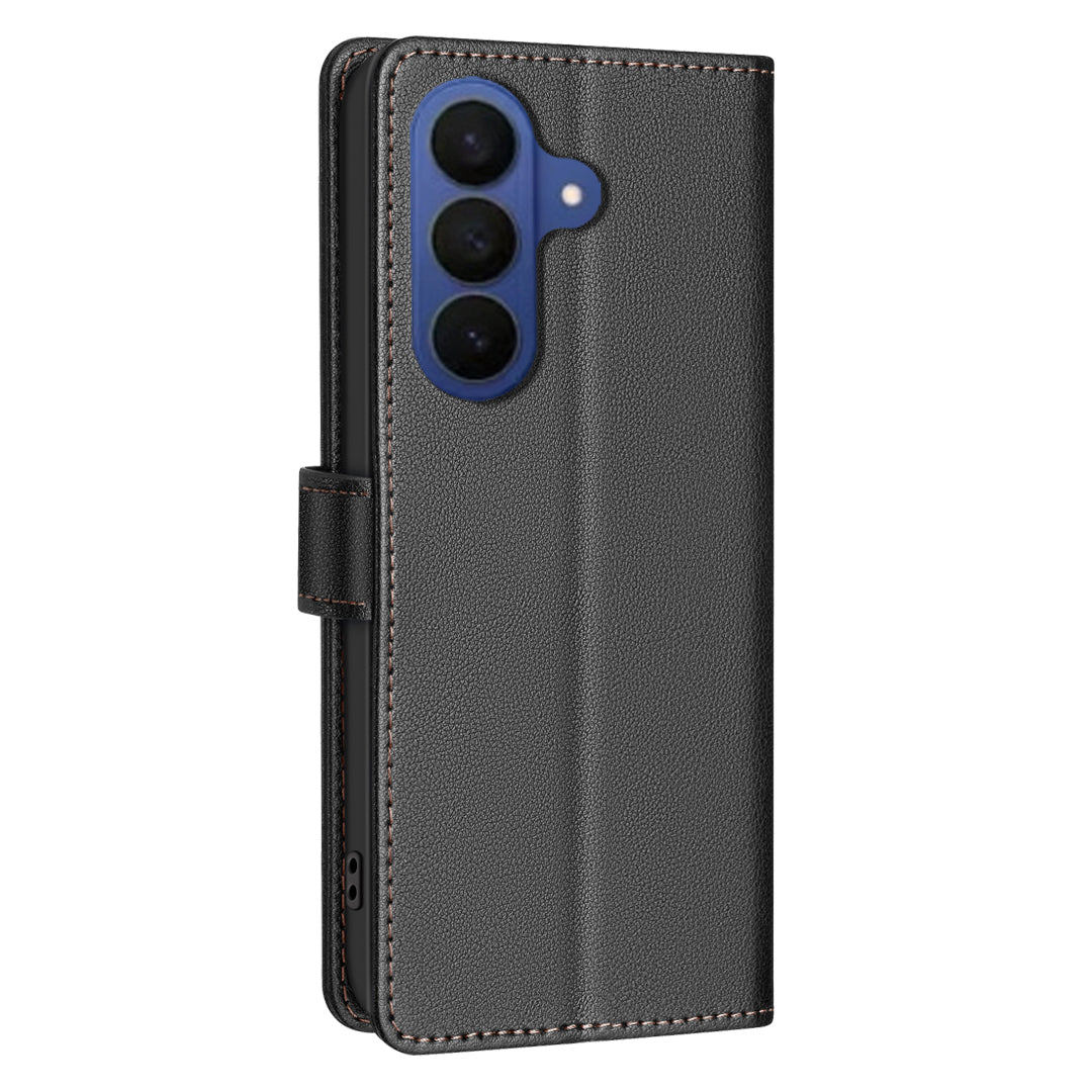For Samsung Galaxy A57 5G Leather Case BINFEN COLOR BF32 Wallet RFID Blocking Phone Cover - Black