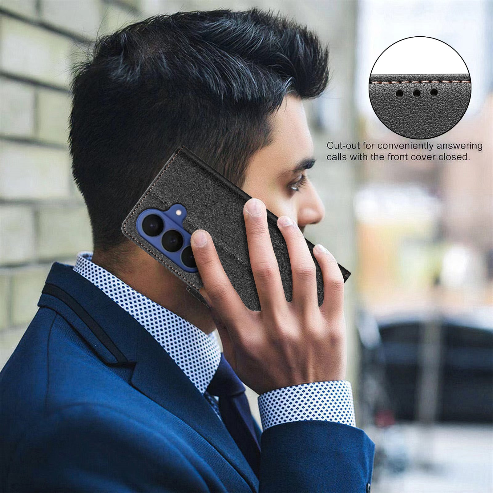 For Samsung Galaxy A57 5G Leather Case BINFEN COLOR BF32 Wallet RFID Blocking Phone Cover - Black