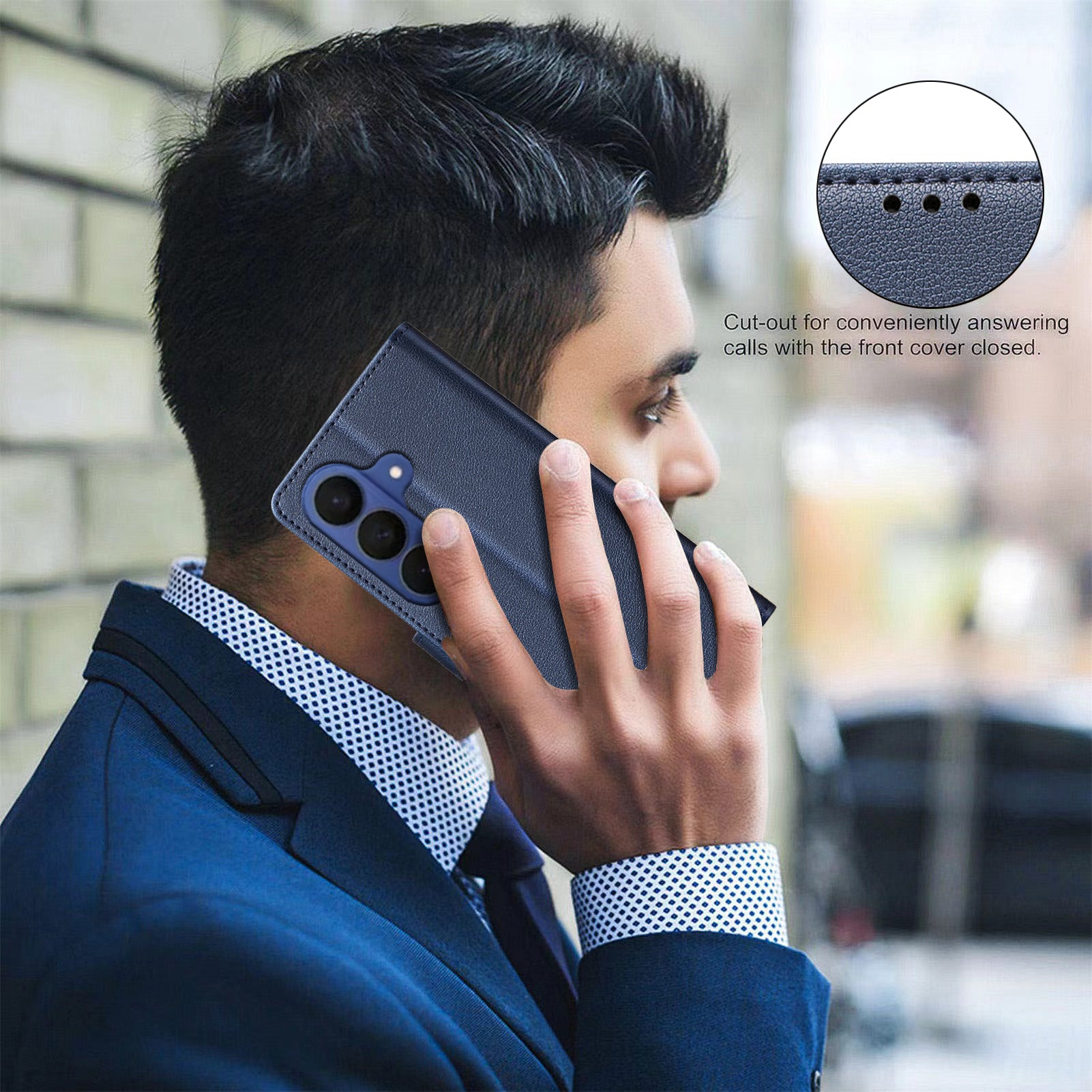 For Samsung Galaxy A57 5G Leather Case BINFEN COLOR BF32 Wallet RFID Blocking Phone Cover - Blue