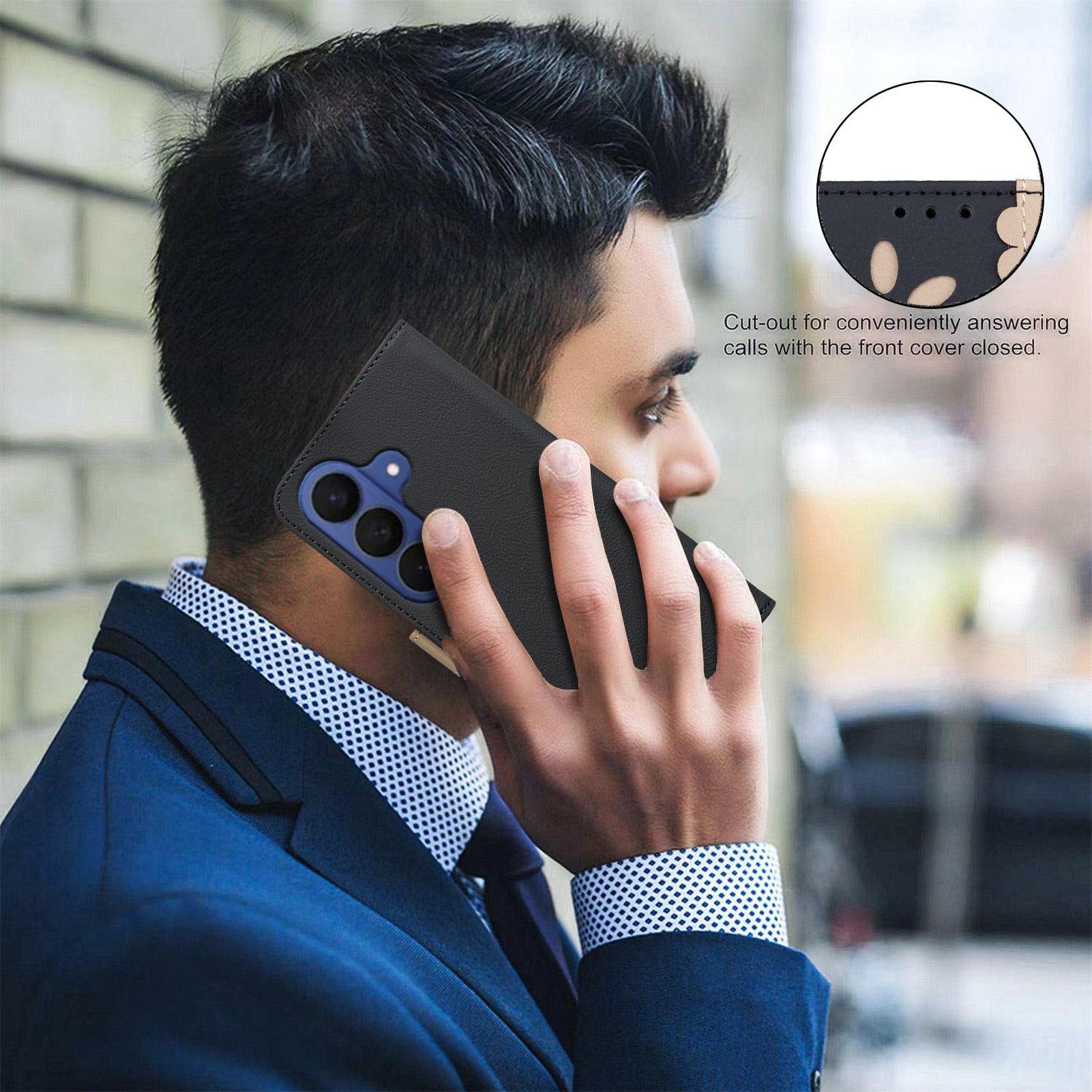 For Samsung Galaxy A57 5G Leather Case BINFEN COLOR BF36 Floral Pattern Phone Cover RFID Blocking Wallet Stand - Black