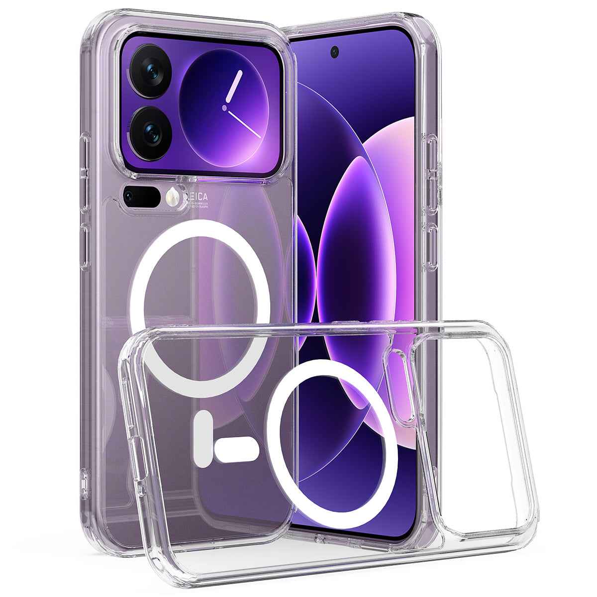 For Xiaomi 17 Pro Clear Phone Magnetic Case TPU+Acrylic Back Cover - Clear