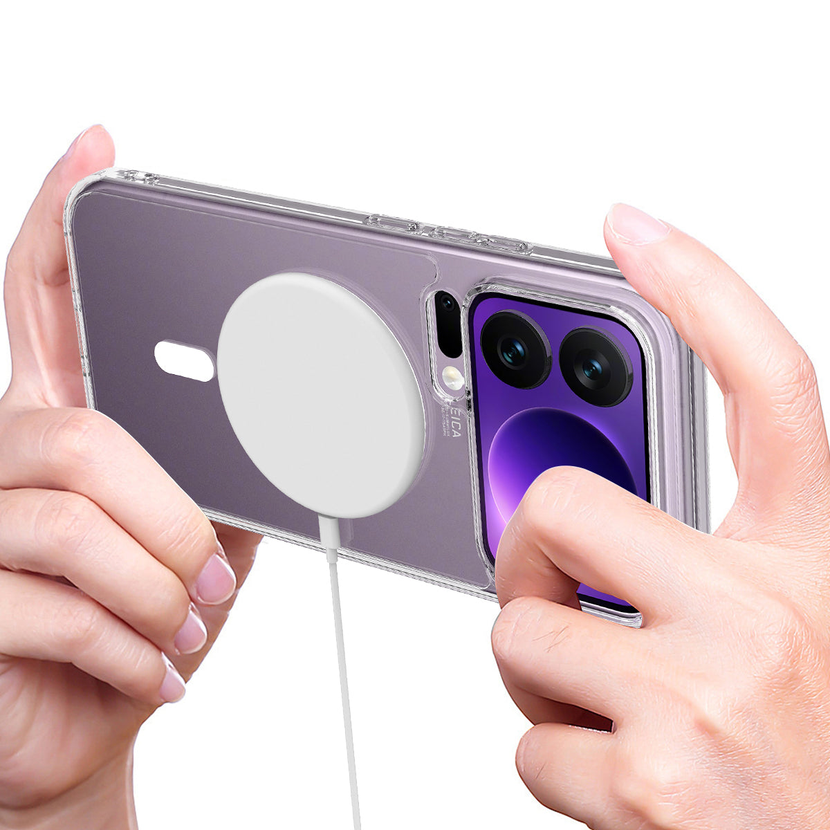 For Xiaomi 17 Pro Max Clear Phone Magnetic Case TPU+Acrylic Back Cover - Clear