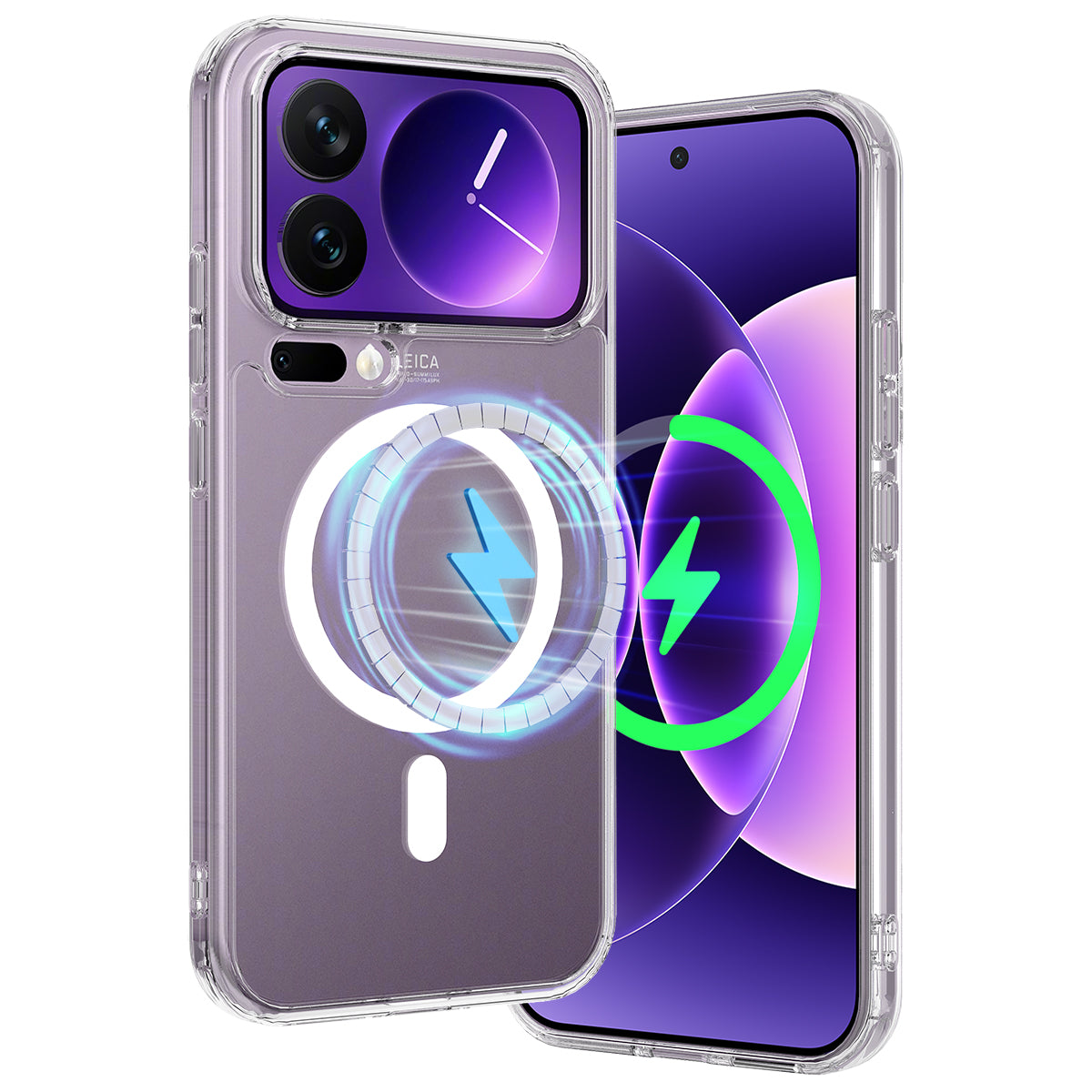 For Xiaomi 17 Pro Max Clear Phone Magnetic Case TPU+Acrylic Back Cover - Clear