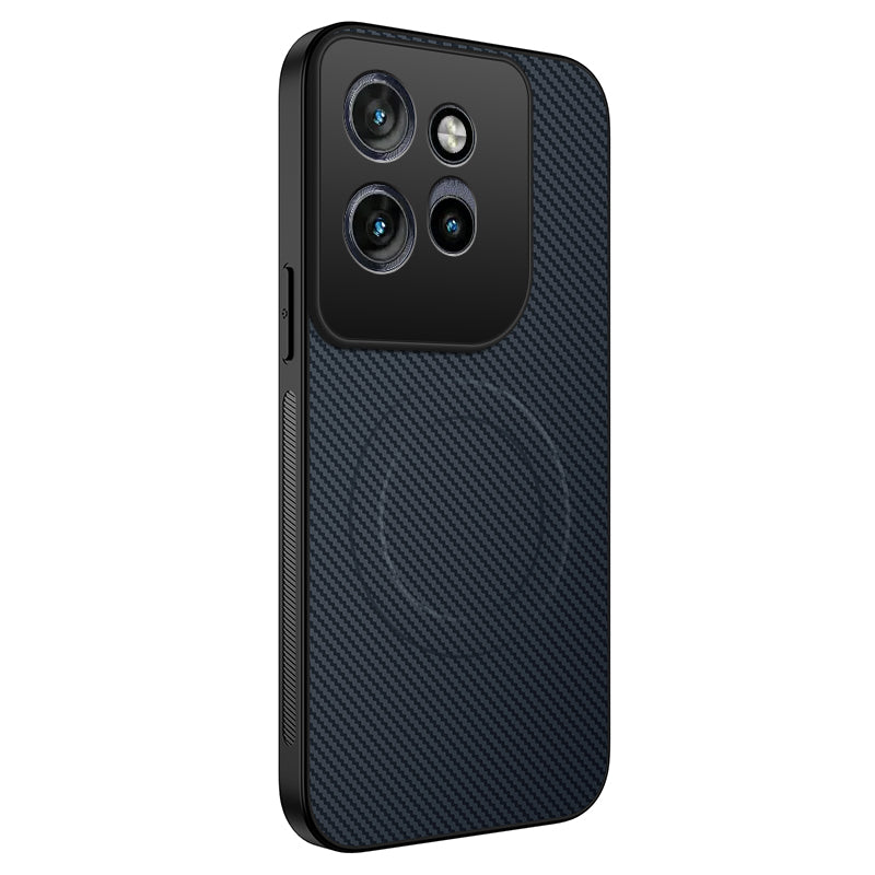 For Motorola Edge 70 5G Magnetic Case WANLONFENG TQ Series Carbon Fiber Texture PC TPU Phone Cover - Sapphire