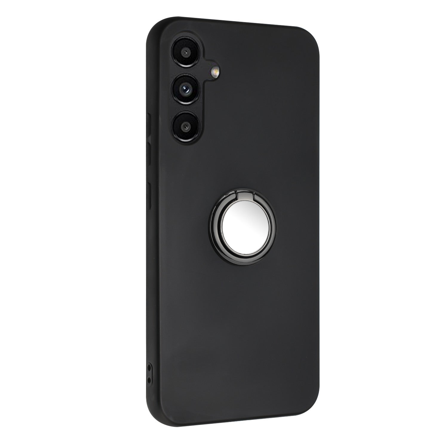 For Samsung Galaxy A57 5G Case Ring Kickstand Soft TPU Matte Phone Cover - Black