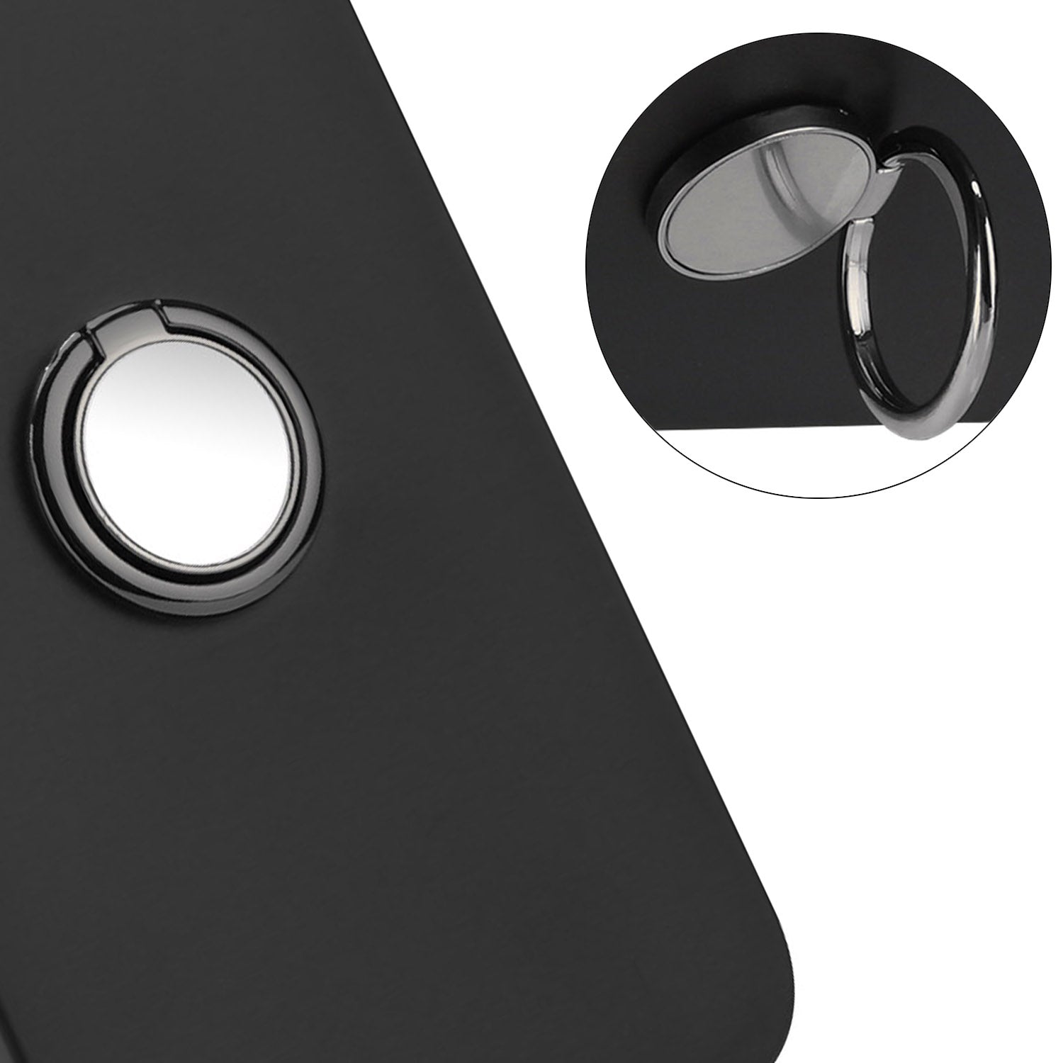 For Samsung Galaxy A57 5G Case Ring Kickstand Soft TPU Matte Phone Cover - Black