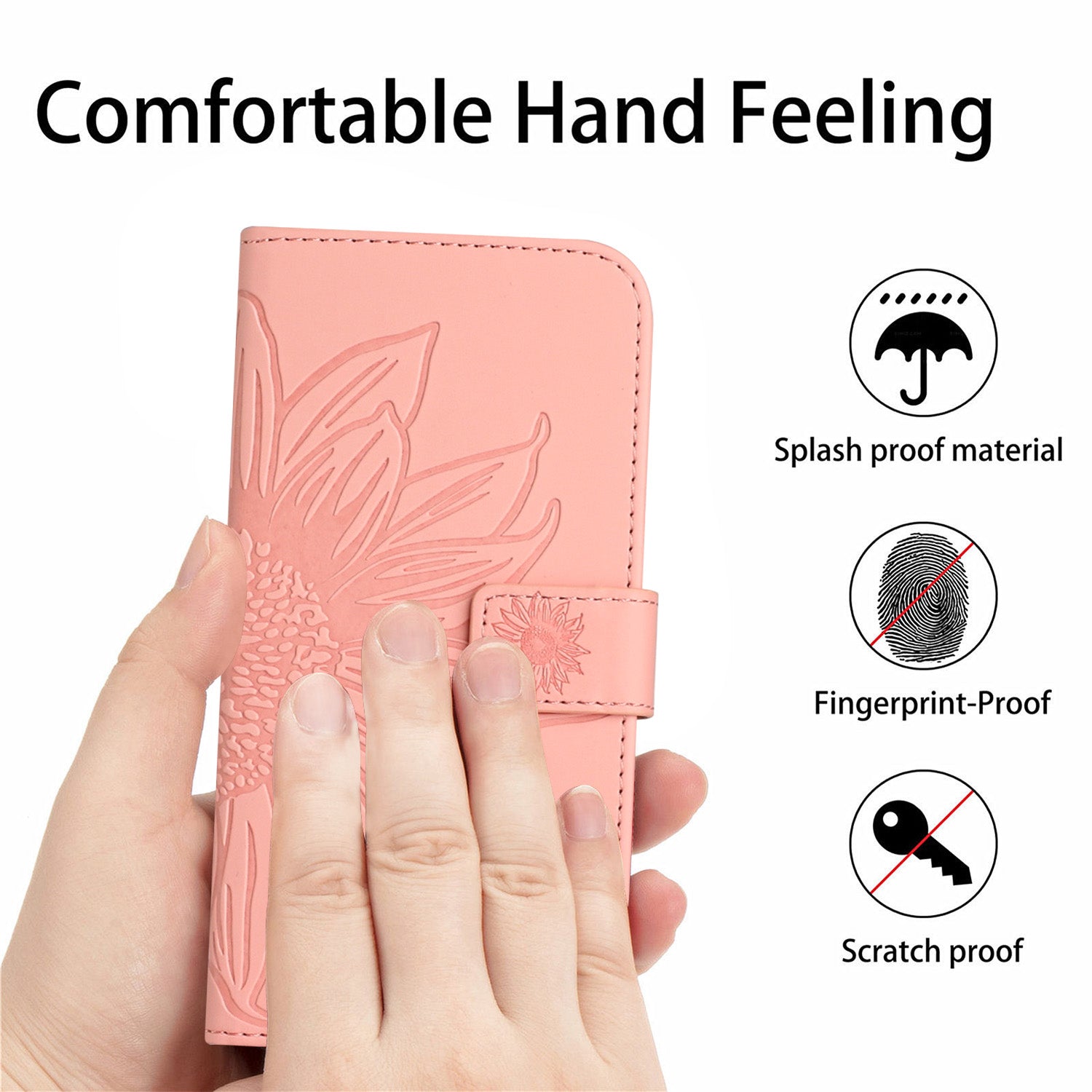 For Xiaomi Redmi Note 15 Pro 4G (Global) Case Sunflower Imprint Leather Wallet Phone Cover with Wrist Strap - Pink