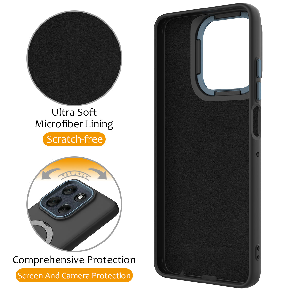 For Motorola Moto G100 Pro 5G / Moto G86 5G Magnetic Case Rotating Ring Kickstand TPU + PC Back Cover - Black