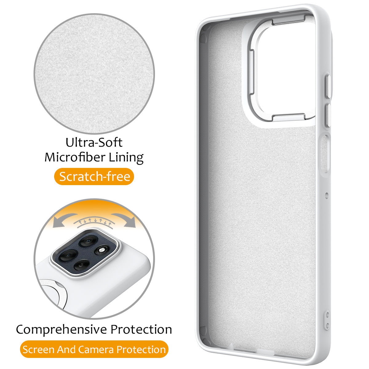 For Motorola Moto G100 Pro 5G / Moto G86 5G Magnetic Case Rotating Ring Kickstand TPU + PC Back Cover - White