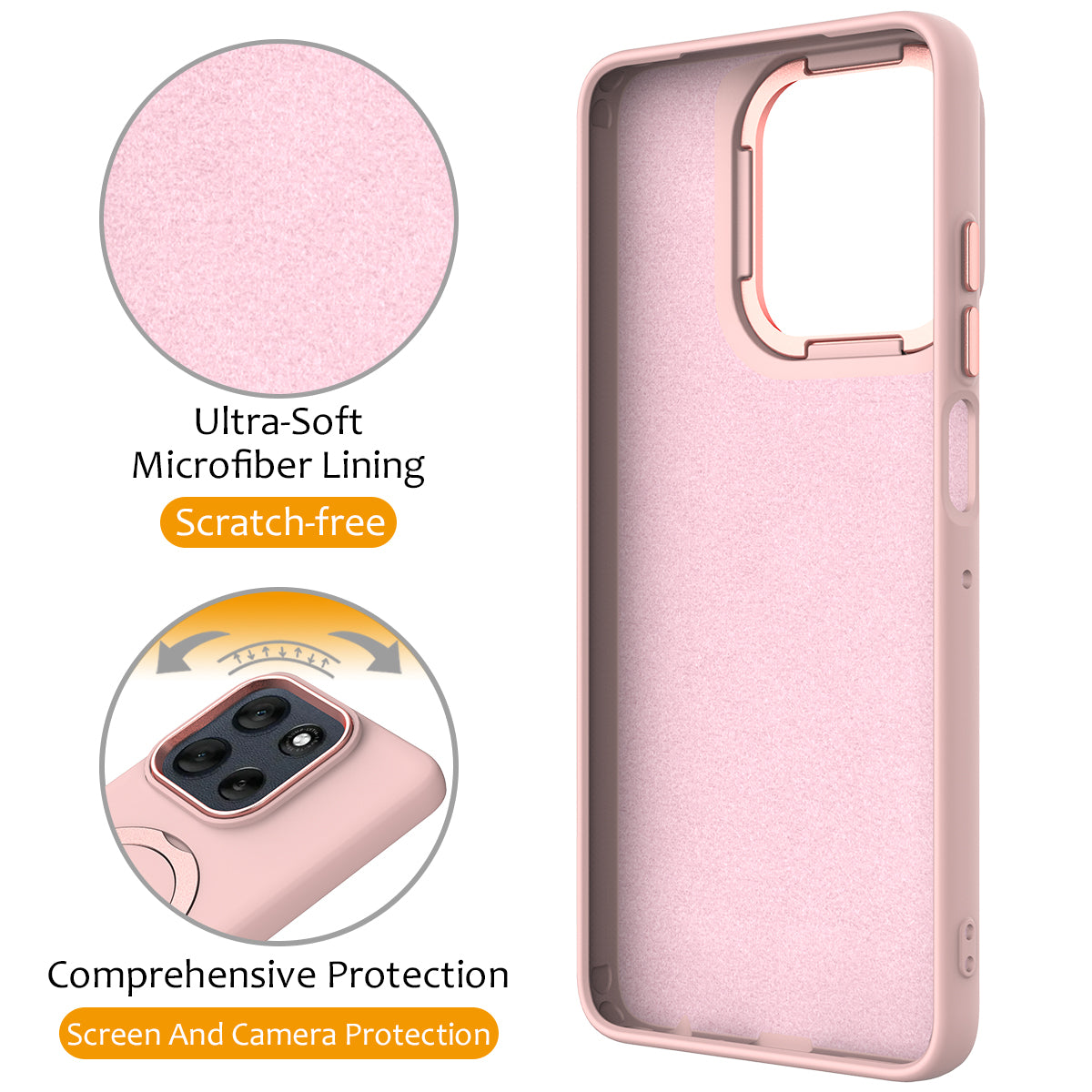 For Motorola Moto G100 Pro 5G / Moto G86 5G Magnetic Case Rotating Ring Kickstand TPU + PC Back Cover - Pink
