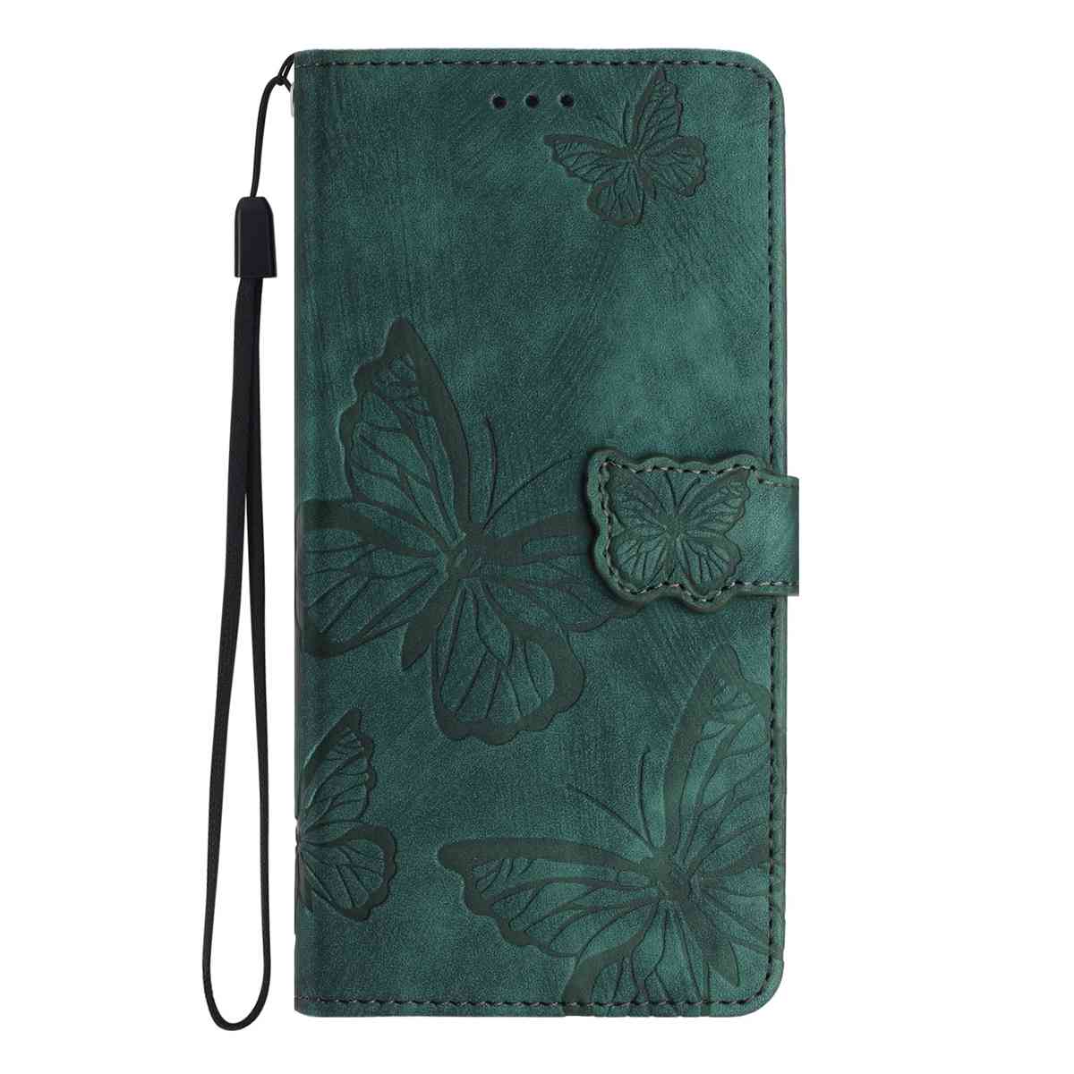 For Samsung Galaxy A57 5G Case Butterfly Design Flip Wallet Leather Phone Cover Skin-Touch - Green