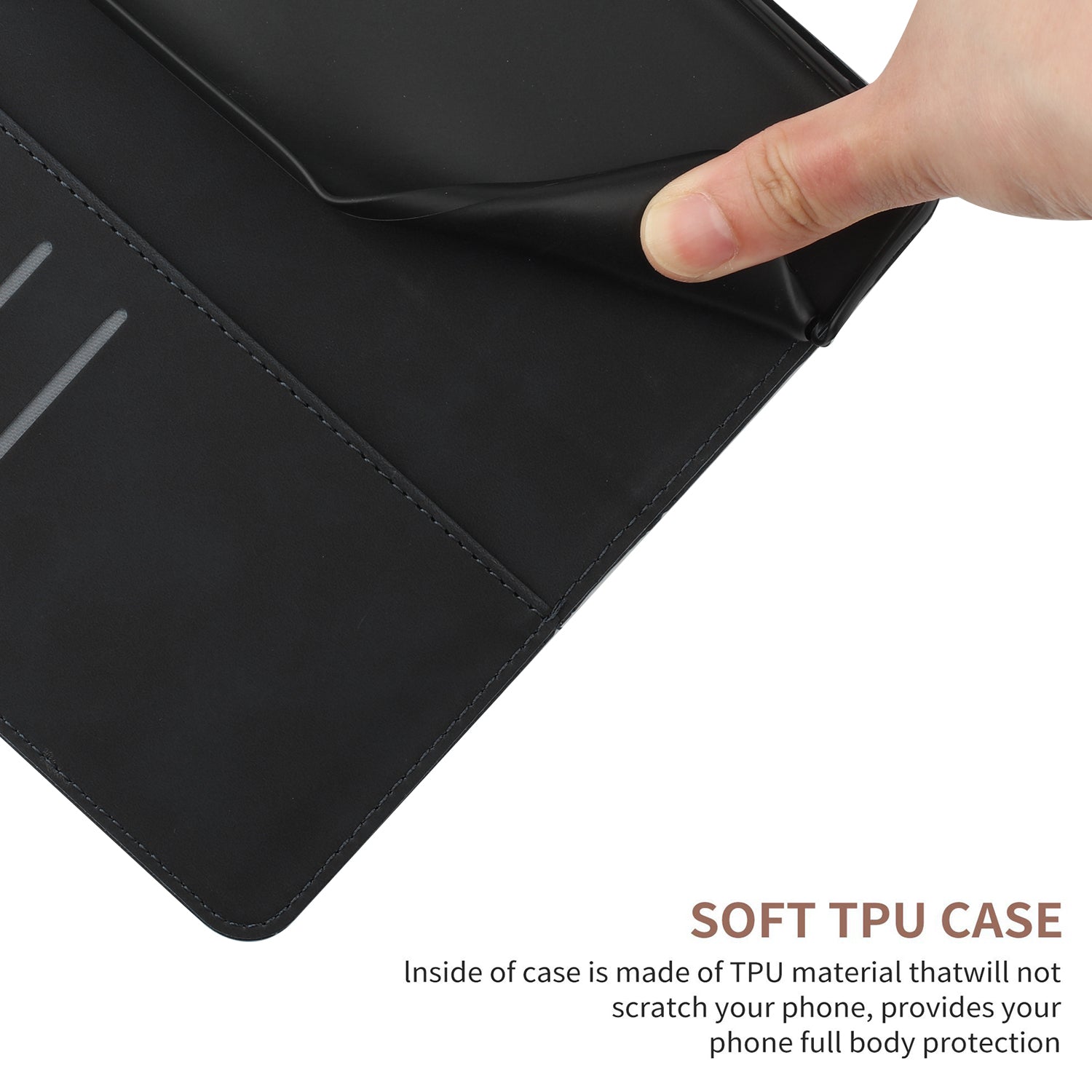 For Xiaomi Redmi Note 15 Pro 4G (Global) Case Skin Touch Lines Imprinted PU Leather Flip Phone Cover - Black