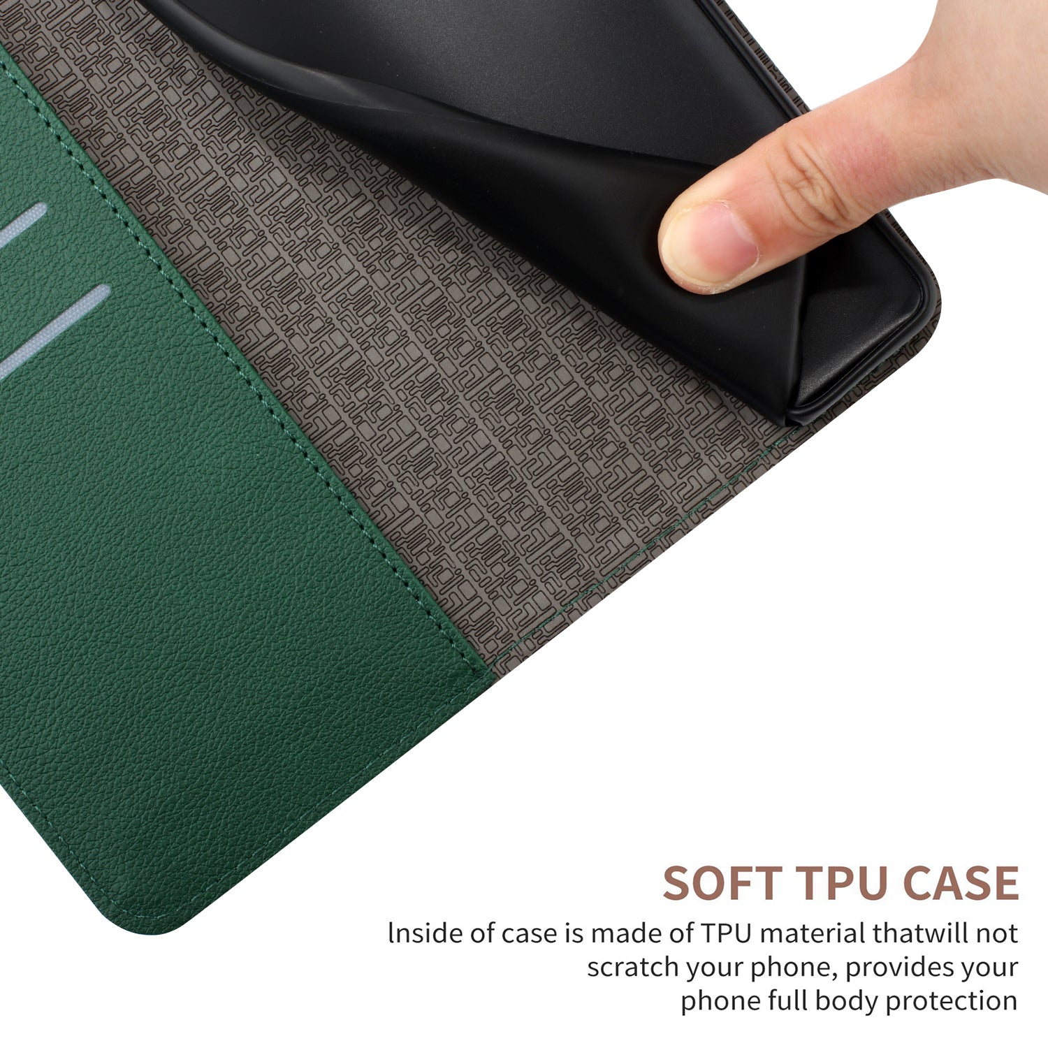 For Xiaomi Redmi Note 15 Pro 4G (Global) Case Wallet Imprint PU Leather Flip Folio Phone Cover - Green