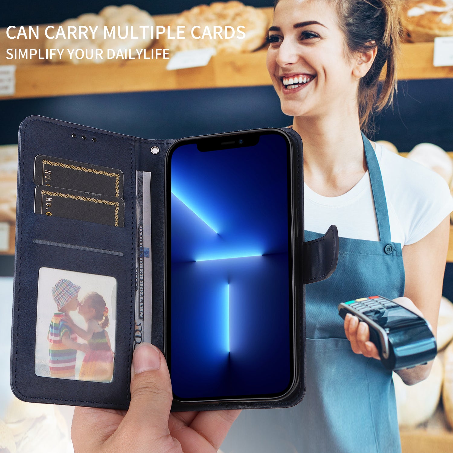 For Motorola Edge 70 5G Case Wallet PU Leather Folio Flip Phone Cover - Blue