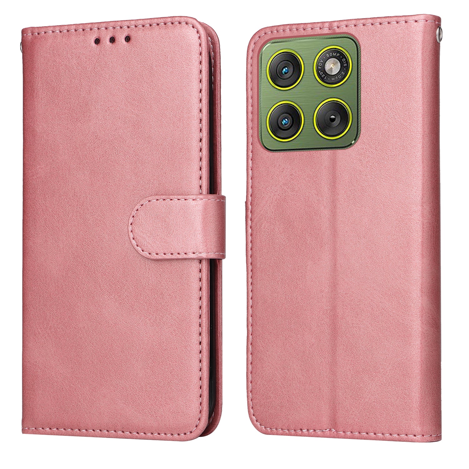 For Motorola Edge 70 5G Case Wallet PU Leather Folio Flip Phone Cover - Pink