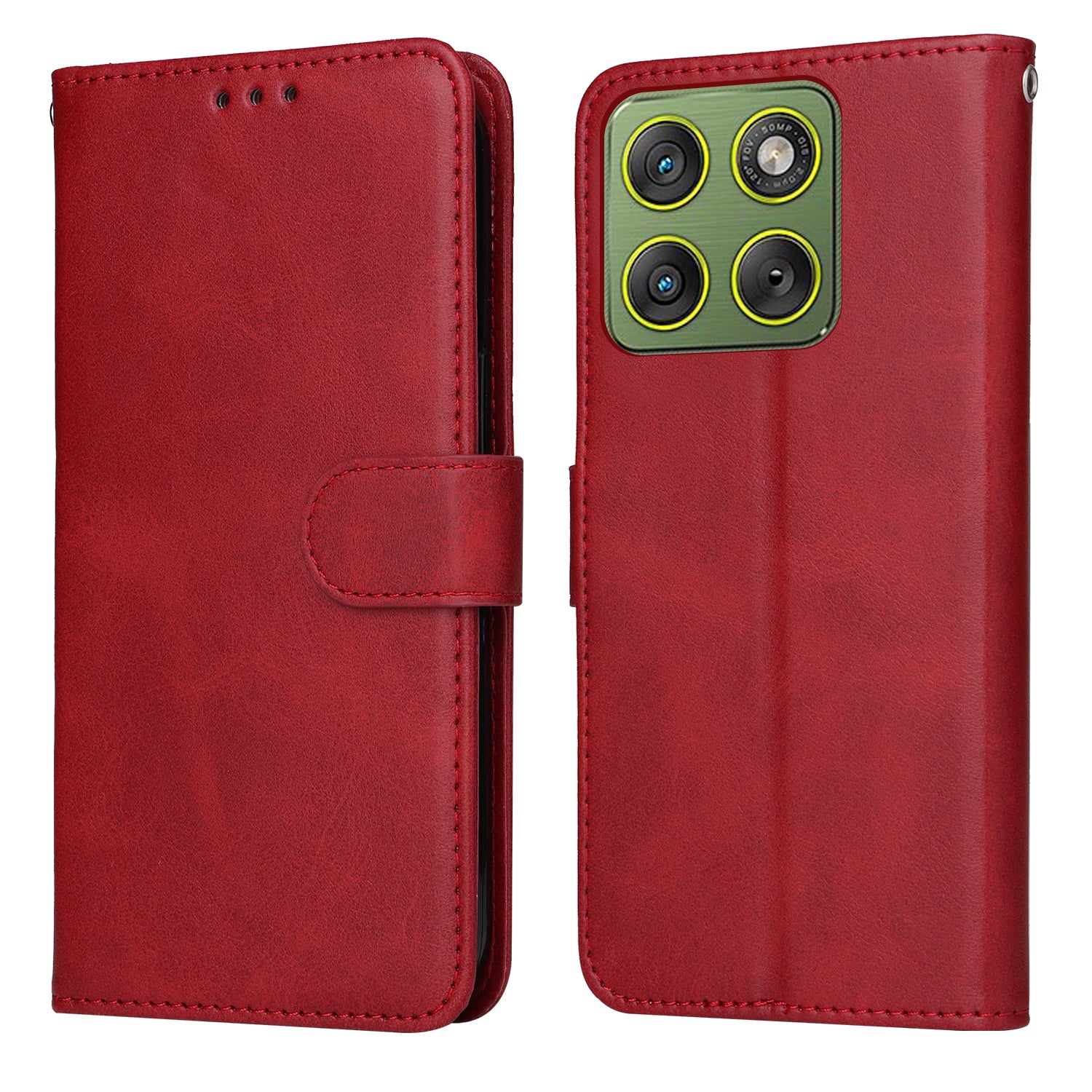For Motorola Edge 70 5G Case Wallet PU Leather Folio Flip Phone Cover - Red