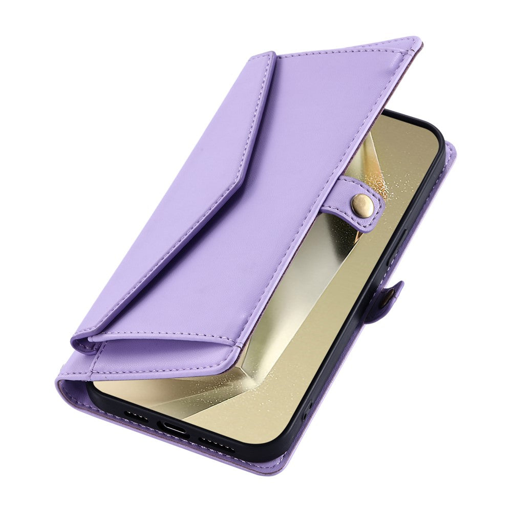 For Samsung Galaxy A57 5G Leather Case with Wrist Strap Wallet Stand Phone Cover - Purple
