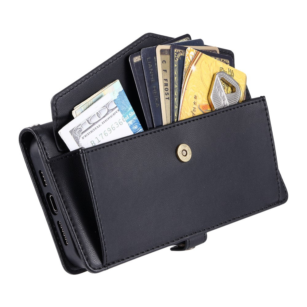 For Samsung Galaxy A57 5G Leather Case with Wrist Strap Wallet Stand Phone Cover - Black