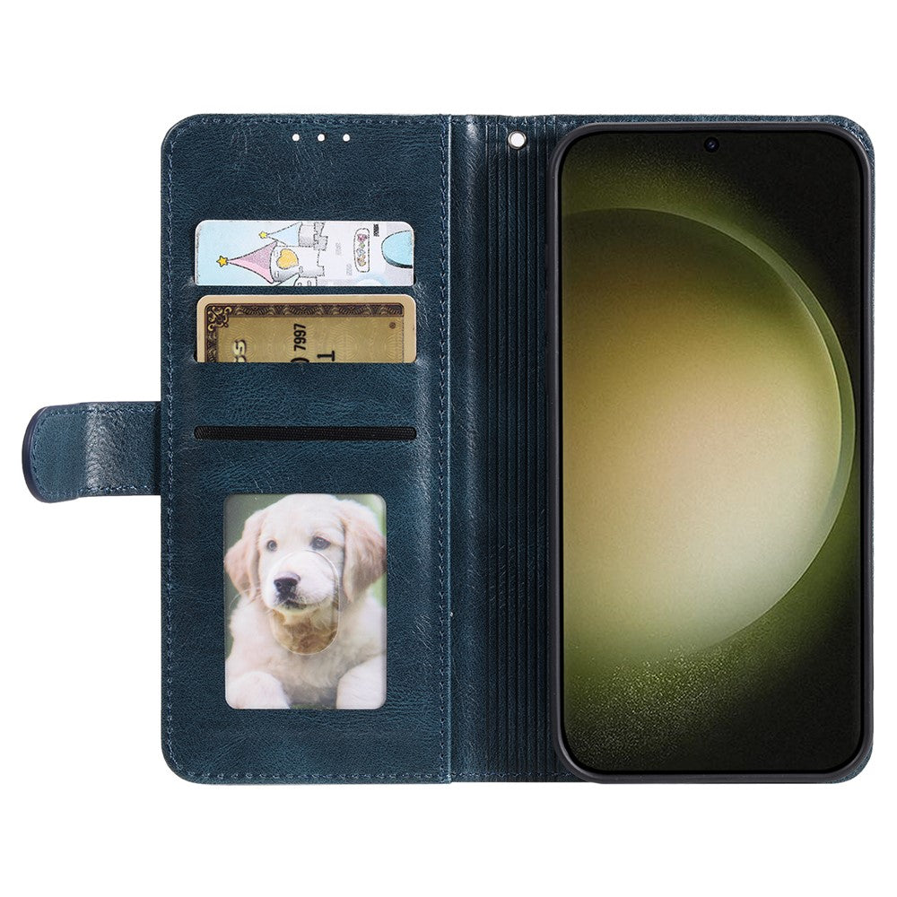 For Samsung Galaxy A57 5G Case 6 Card Slots PU Leather Anti-Fall Phone Cover with Wrist Strap - Blackish Green