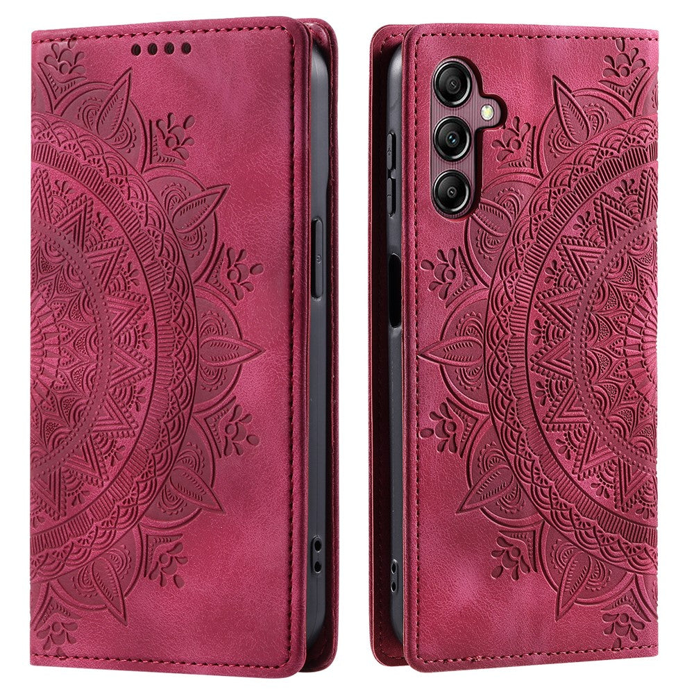 For Samsung Galaxy A57 5G Case Magnetic Closing Leather Phone Cover Pattern Imprinted - Rose