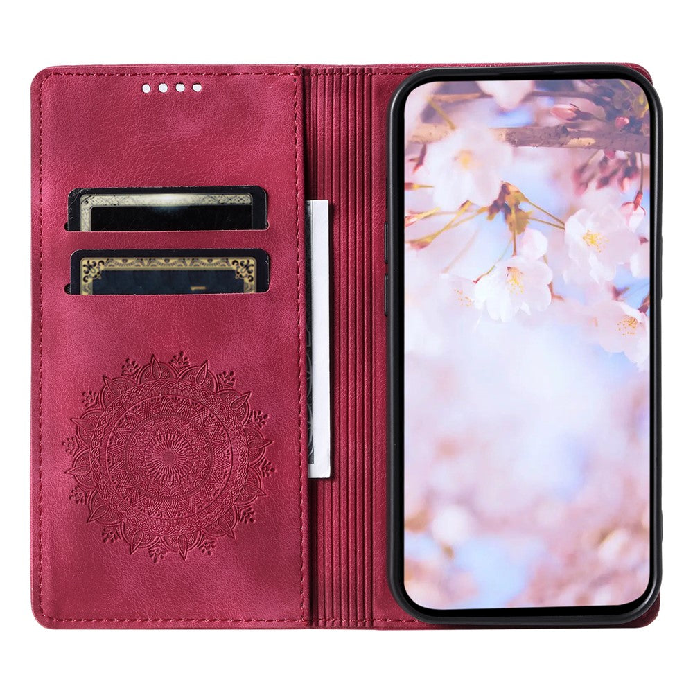For Samsung Galaxy A57 5G Case Magnetic Closing Leather Phone Cover Pattern Imprinted - Rose