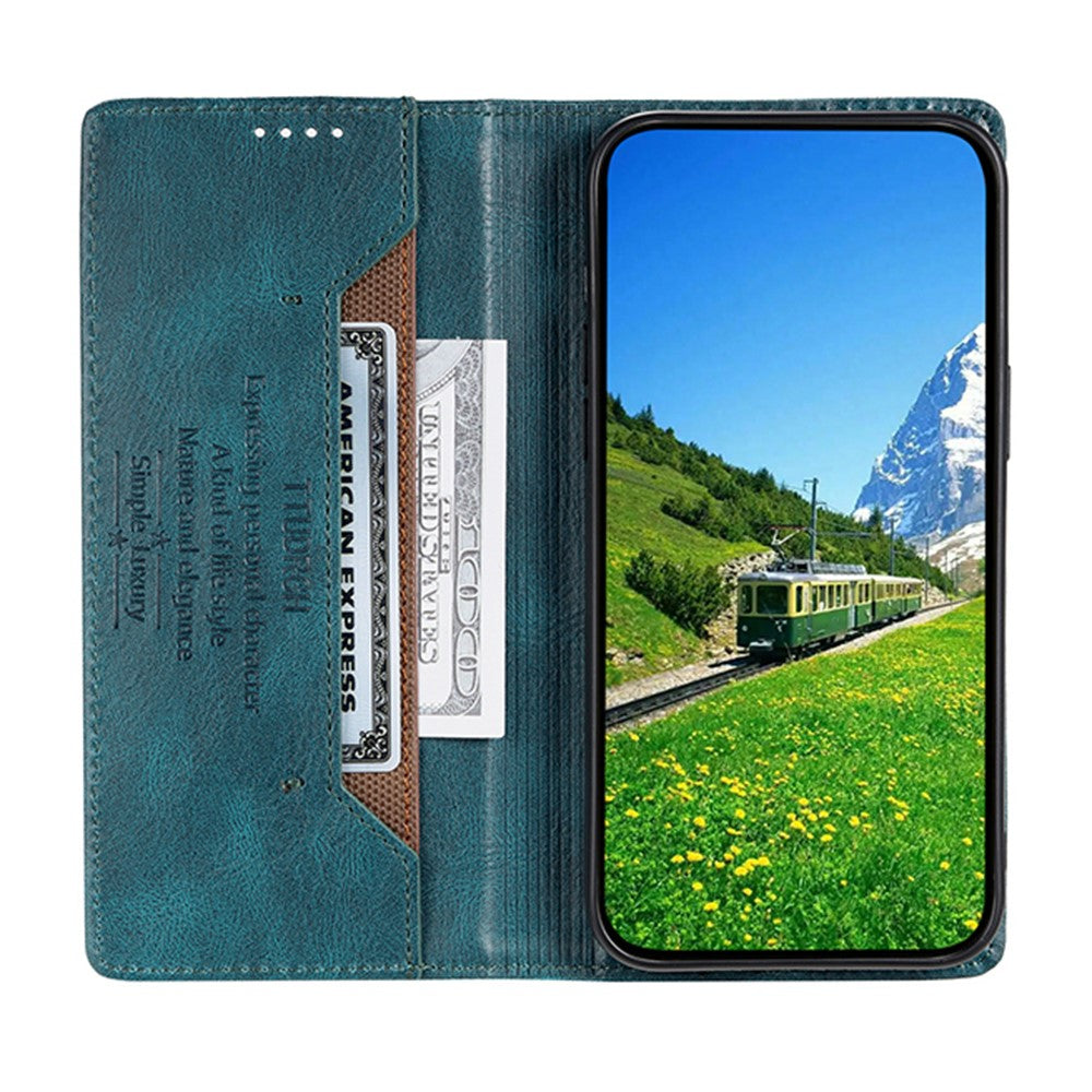 TTUDRCH Style 007 For Samsung Galaxy A57 5G Leather Case RFID Blocking Wallet Stand Phone Cover - Blackish Green