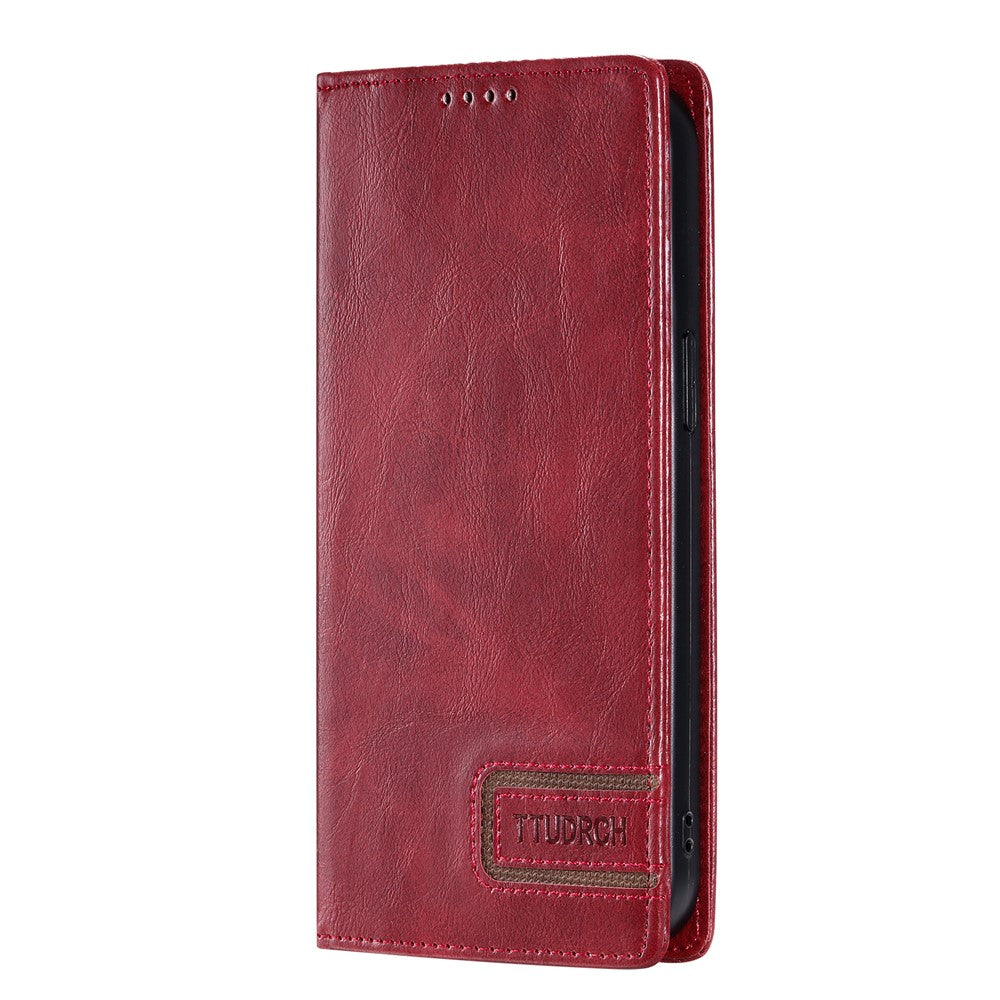TTUDRCH Style 007 For Samsung Galaxy A57 5G Leather Case RFID Blocking Wallet Stand Phone Cover - Wine Red