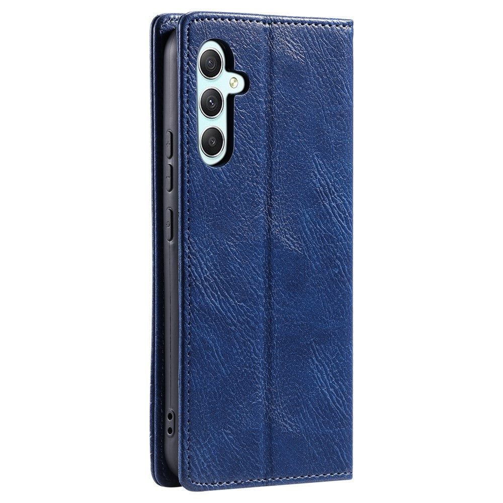 TTUDRCH Style 007 For Samsung Galaxy A57 5G Leather Case RFID Blocking Wallet Stand Phone Cover - Blue