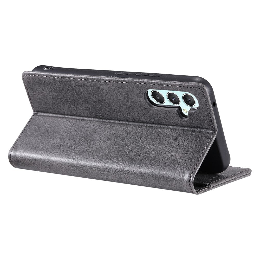 TTUDRCH Style 007 For Samsung Galaxy A57 5G Leather Case RFID Blocking Wallet Stand Phone Cover - Grey