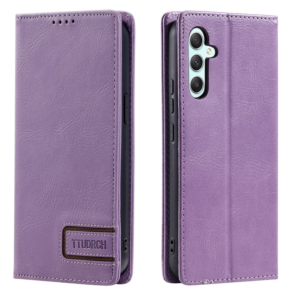 TTUDRCH Style 007 For Samsung Galaxy A57 5G Leather Case RFID Blocking Wallet Stand Phone Cover - Purple