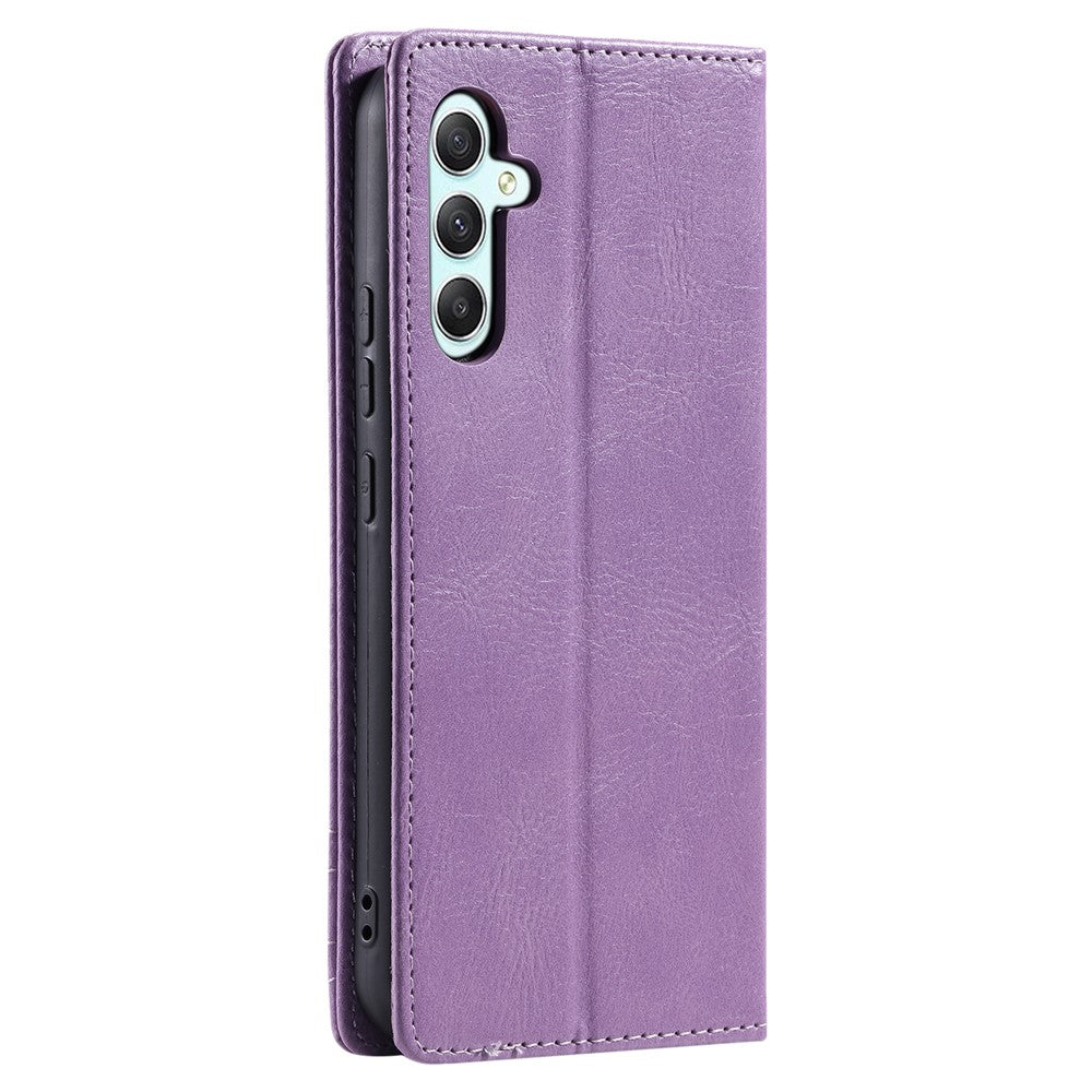 TTUDRCH Style 007 For Samsung Galaxy A57 5G Leather Case RFID Blocking Wallet Stand Phone Cover - Purple