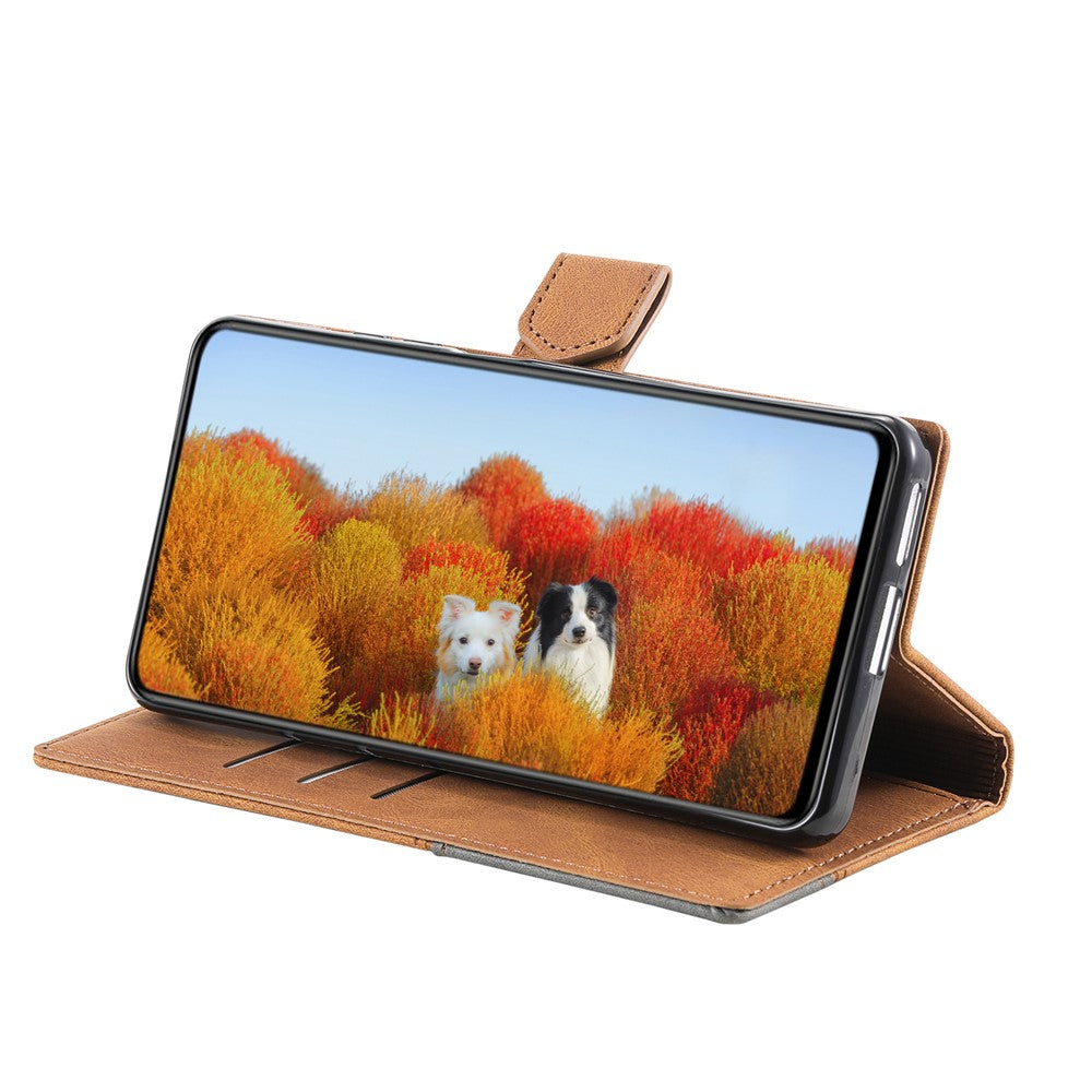 TTUDRCH Style 004 For Samsung Galaxy A57 5G Leather Case RFID Blocking Wallet Stand Phone Cover with Strap - Brown