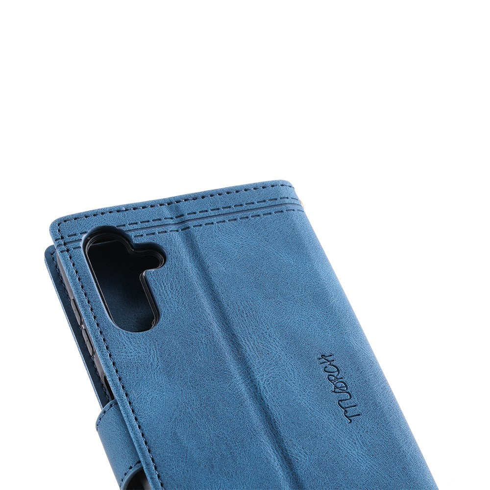 TTUDRCH Style 004 For Samsung Galaxy A57 5G Leather Case RFID Blocking Wallet Stand Phone Cover with Strap - Blue