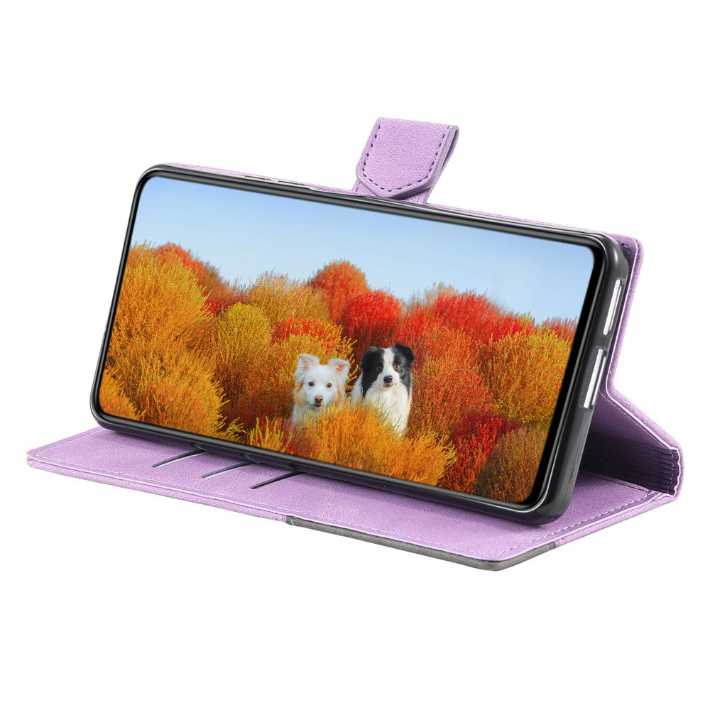 TTUDRCH Style 004 For Samsung Galaxy A57 5G Leather Case RFID Blocking Wallet Stand Phone Cover with Strap - Purple