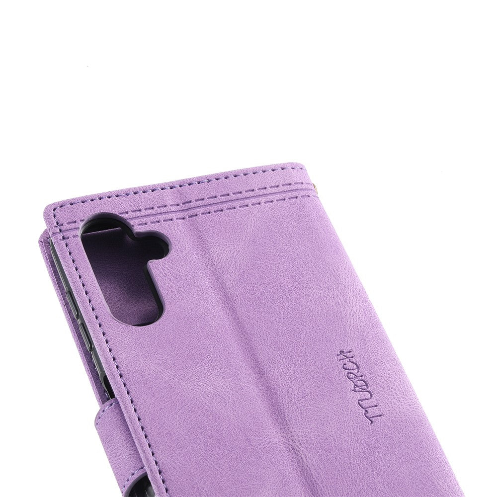 TTUDRCH Style 004 For Samsung Galaxy A57 5G Leather Case RFID Blocking Wallet Stand Phone Cover with Strap - Purple