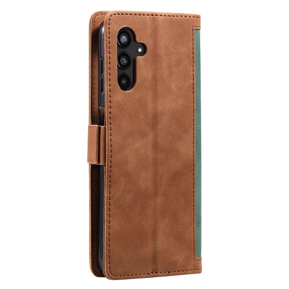 For Samsung Galaxy A57 5G Case RFID Blocking Wallet Stand Leather Phone Cover with Wrist Strap - Green