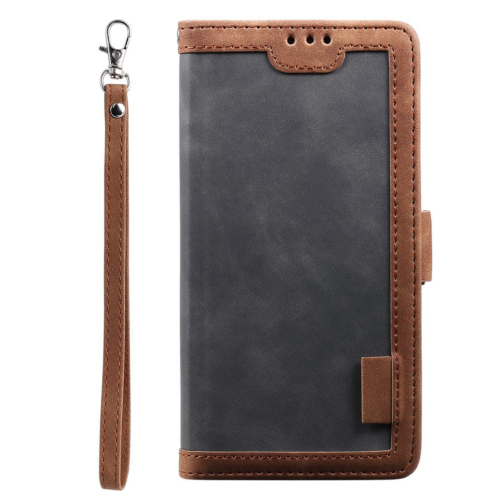 For Samsung Galaxy A57 5G Case RFID Blocking Wallet Stand Leather Phone Cover with Wrist Strap - Grey