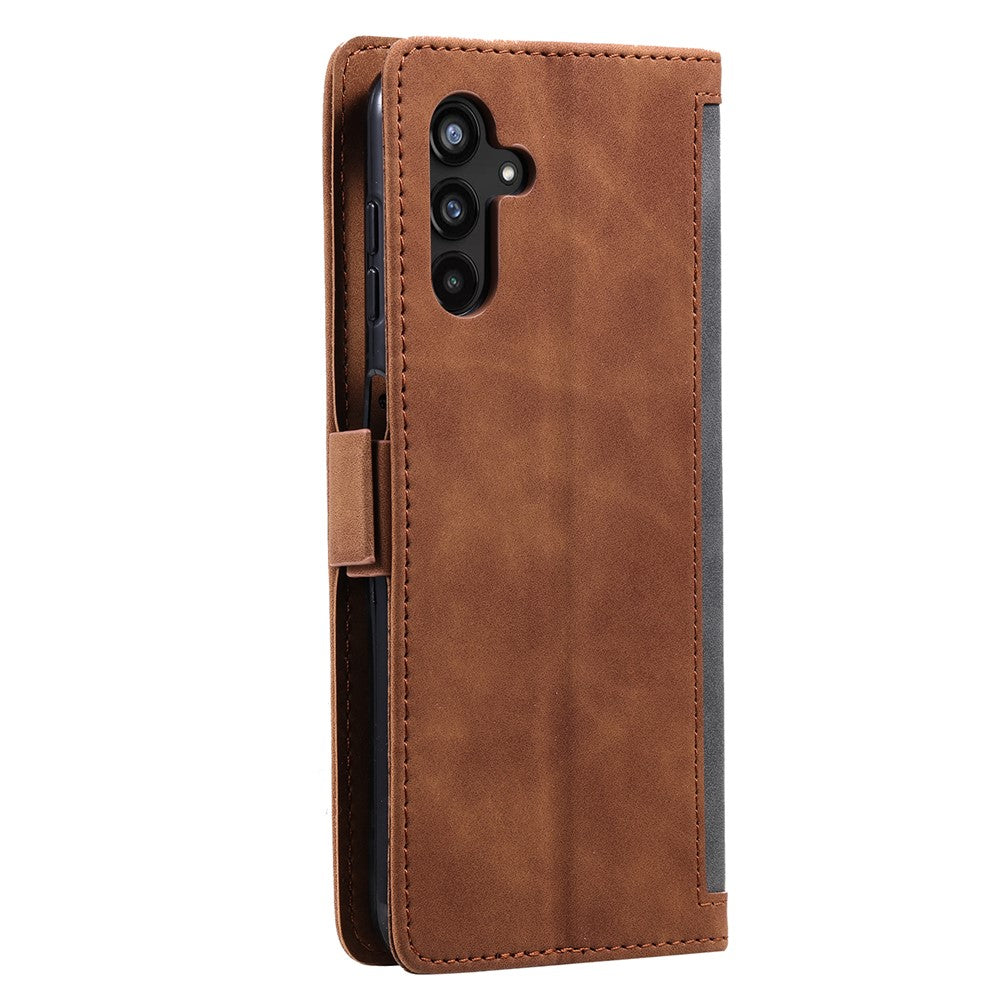 For Samsung Galaxy A57 5G Case RFID Blocking Wallet Stand Leather Phone Cover with Wrist Strap - Grey