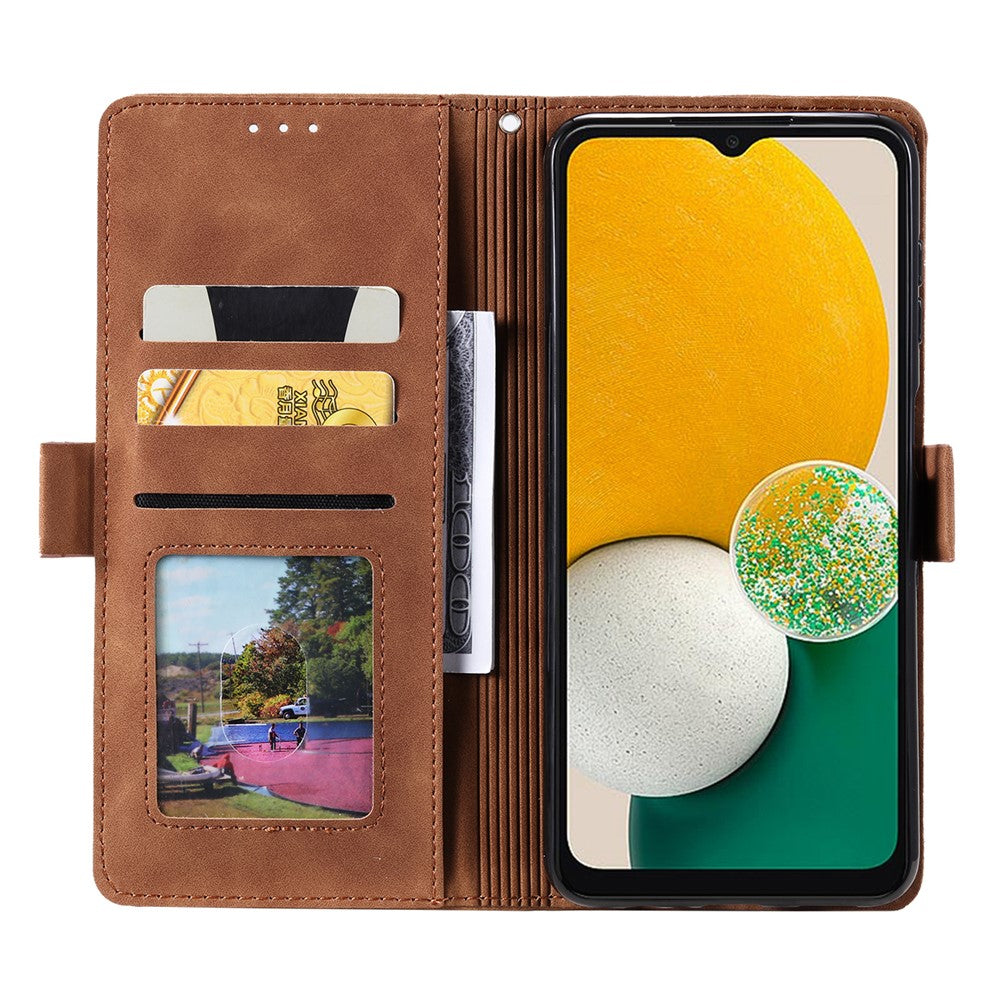 For Samsung Galaxy A57 5G Case RFID Blocking Wallet Stand Leather Phone Cover with Wrist Strap - Blue