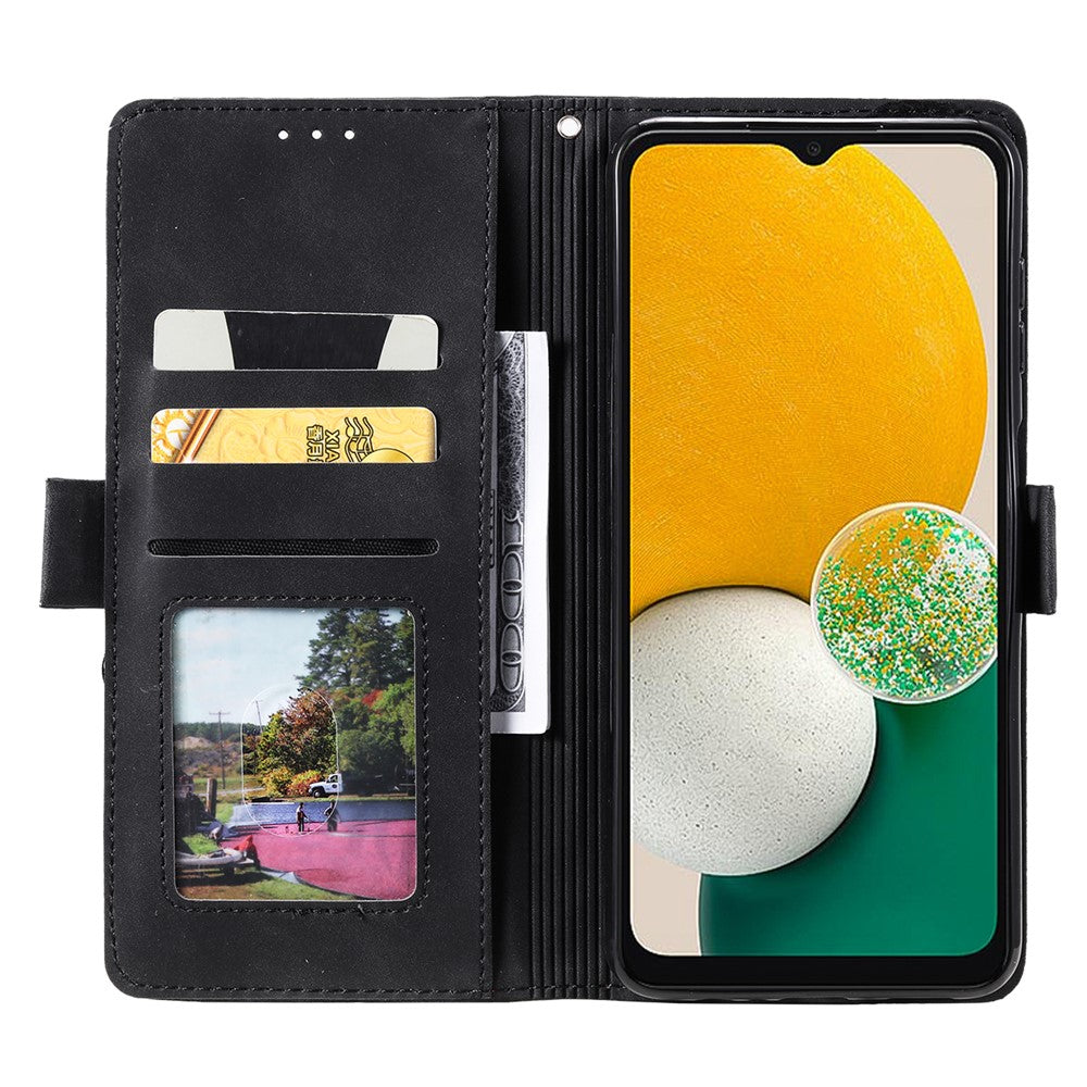For Samsung Galaxy A57 5G Case RFID Blocking Wallet Stand Leather Phone Cover with Wrist Strap - Red