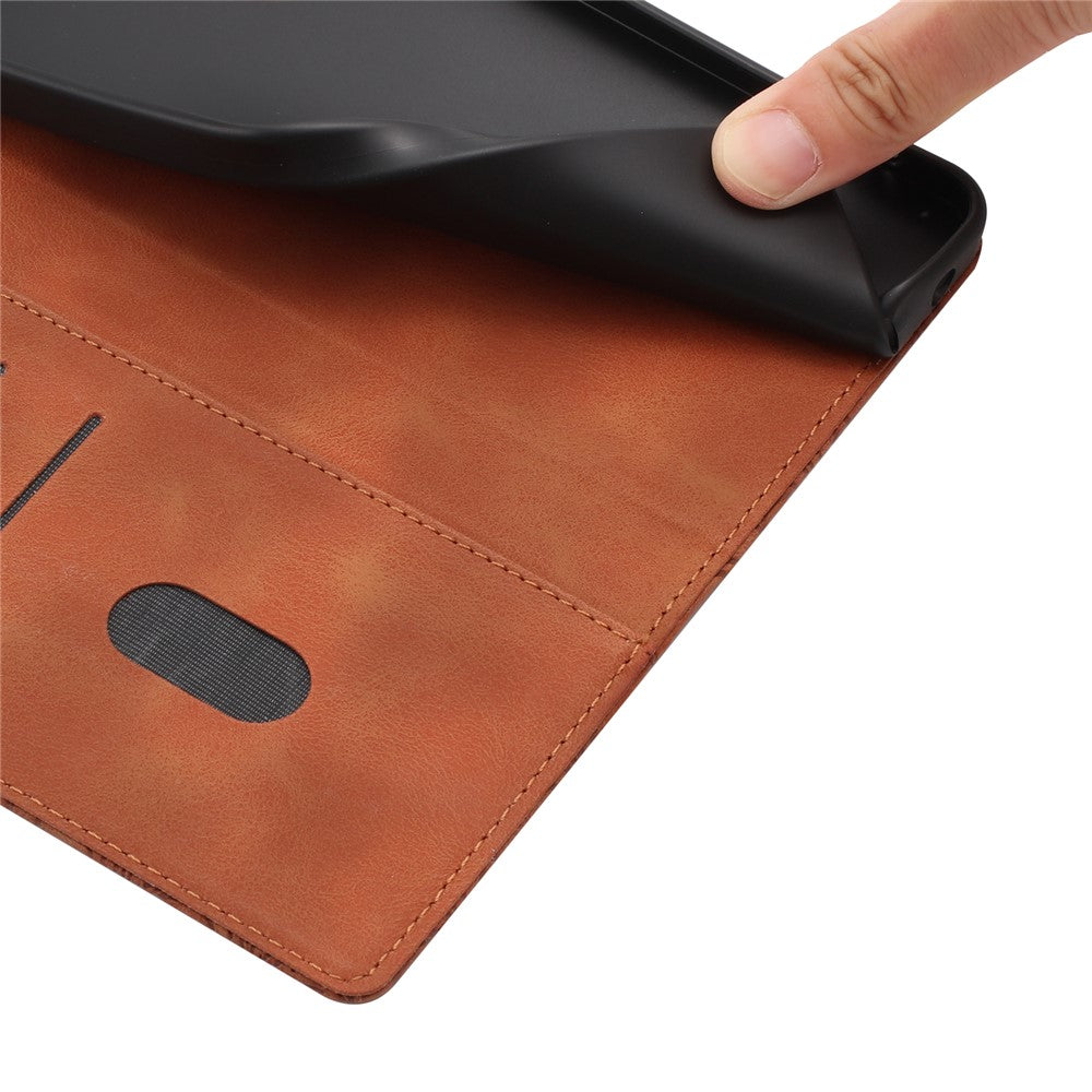 For Samsung Galaxy A57 5G Flip Case Cherry Blossom Pattern Leather Wallet Stand Phone Cover with Wrist Strap - Brown