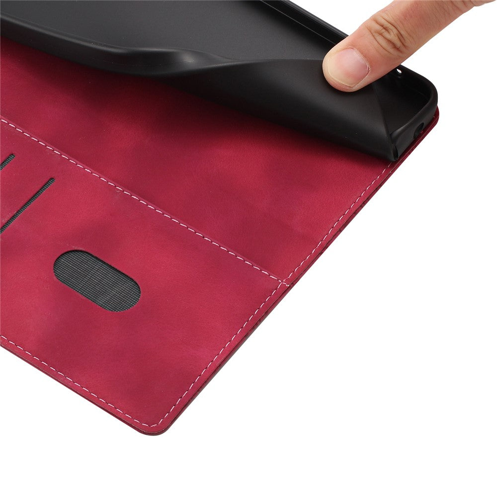 For Samsung Galaxy A57 5G Flip Case Cherry Blossom Pattern Leather Wallet Stand Phone Cover with Wrist Strap - Wine Red