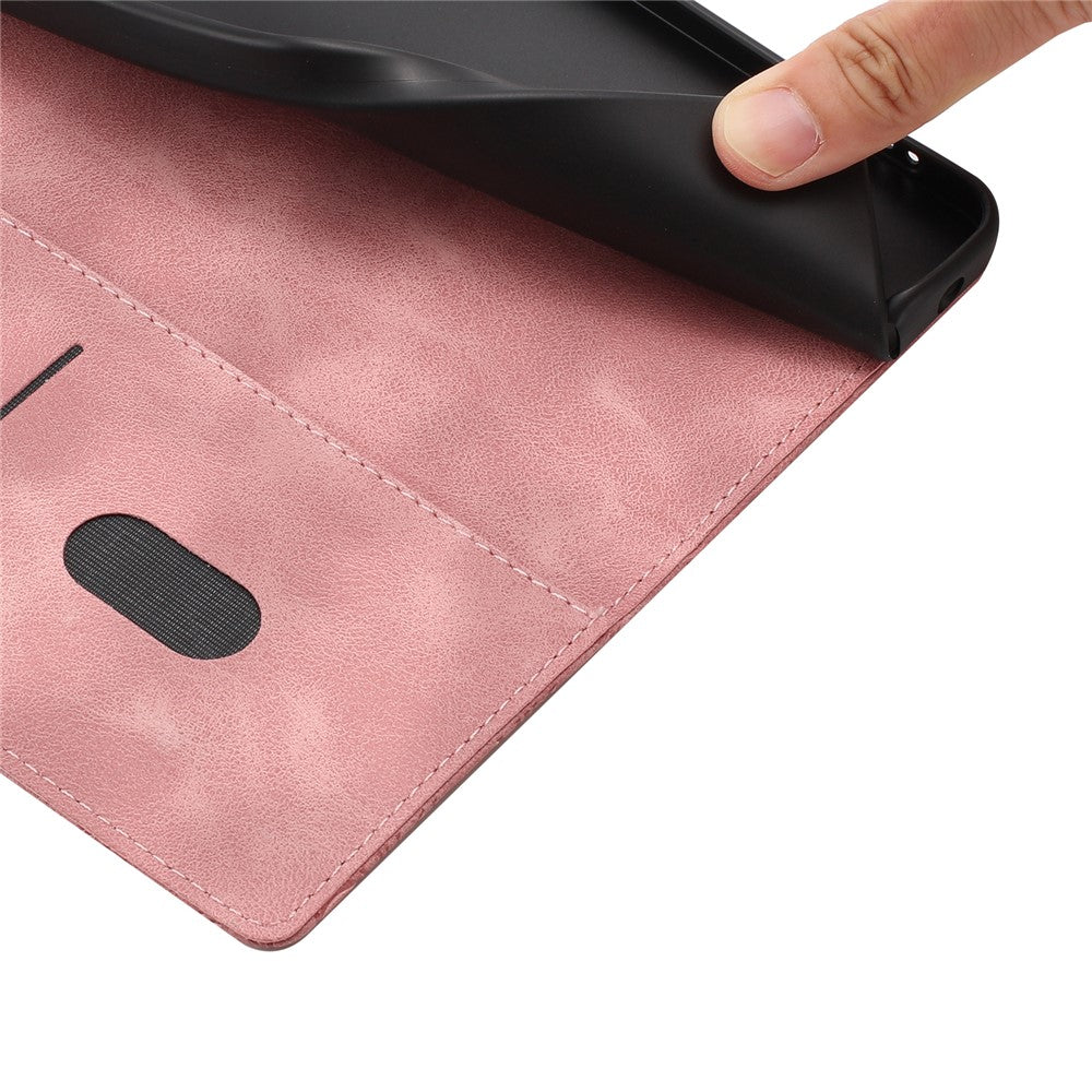 For Samsung Galaxy A57 5G Flip Case Cherry Blossom Pattern Leather Wallet Stand Phone Cover with Wrist Strap - Pink