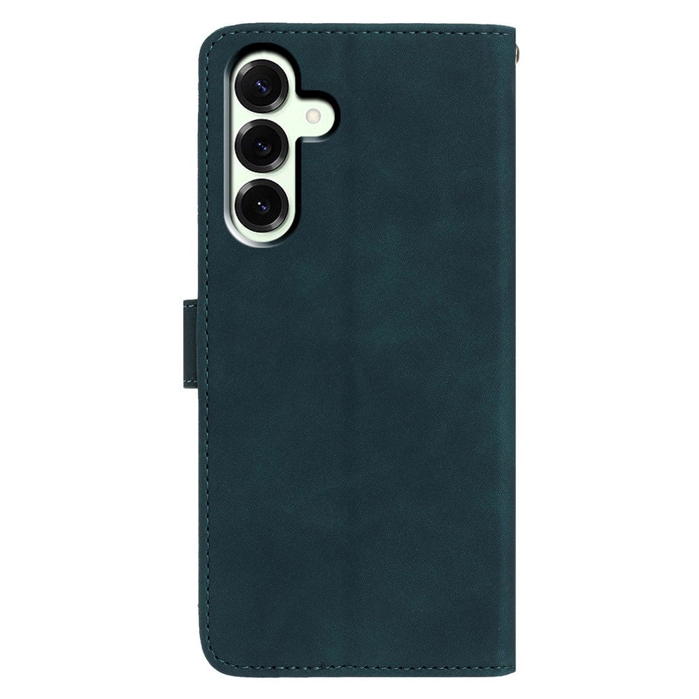 For Samsung Galaxy A57 5G Case Butterfly Flower Imprinted PU Leather Wallet Stand Phone Cover - Green