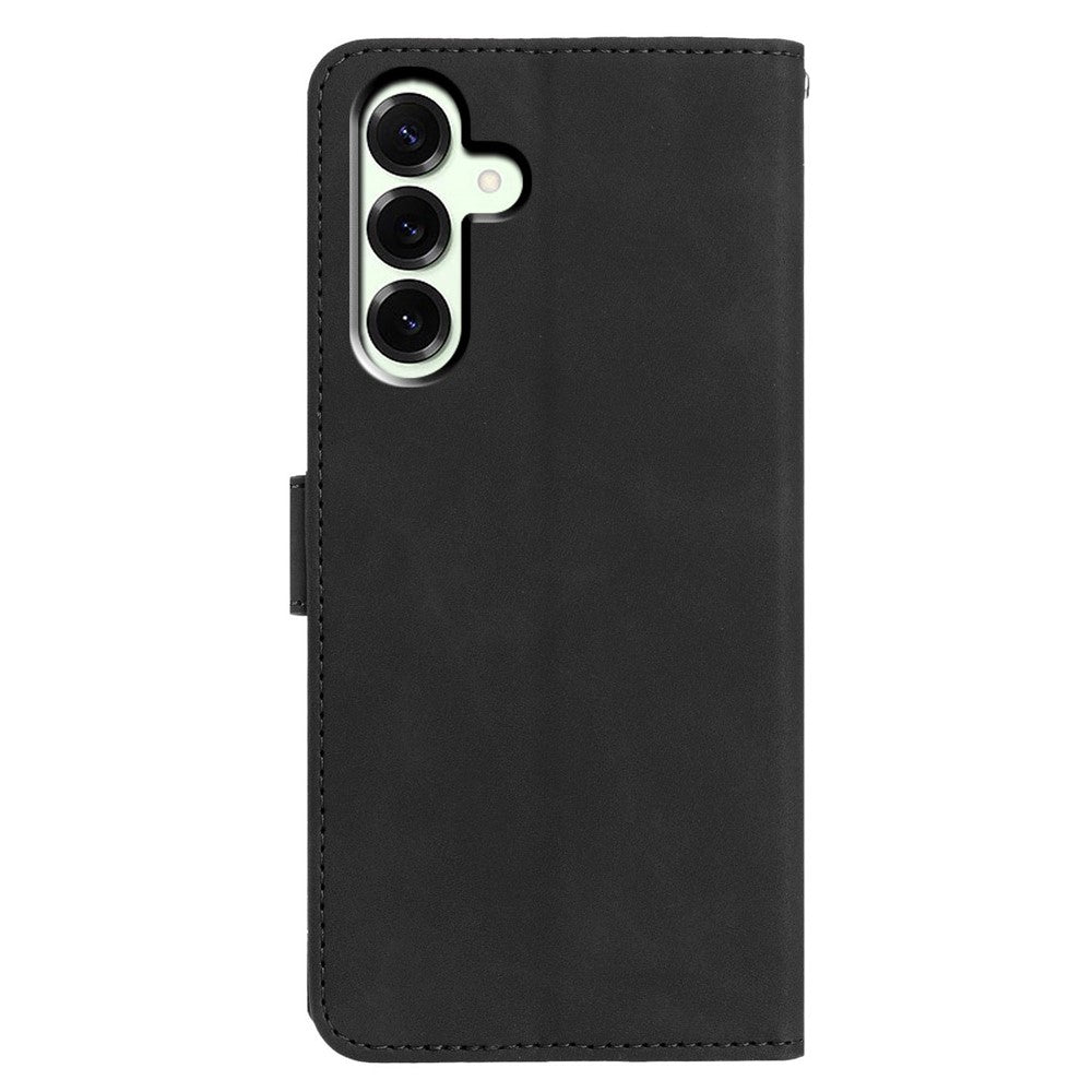 For Samsung Galaxy A57 5G Case Butterfly Flower Imprinted PU Leather Wallet Stand Phone Cover - Black