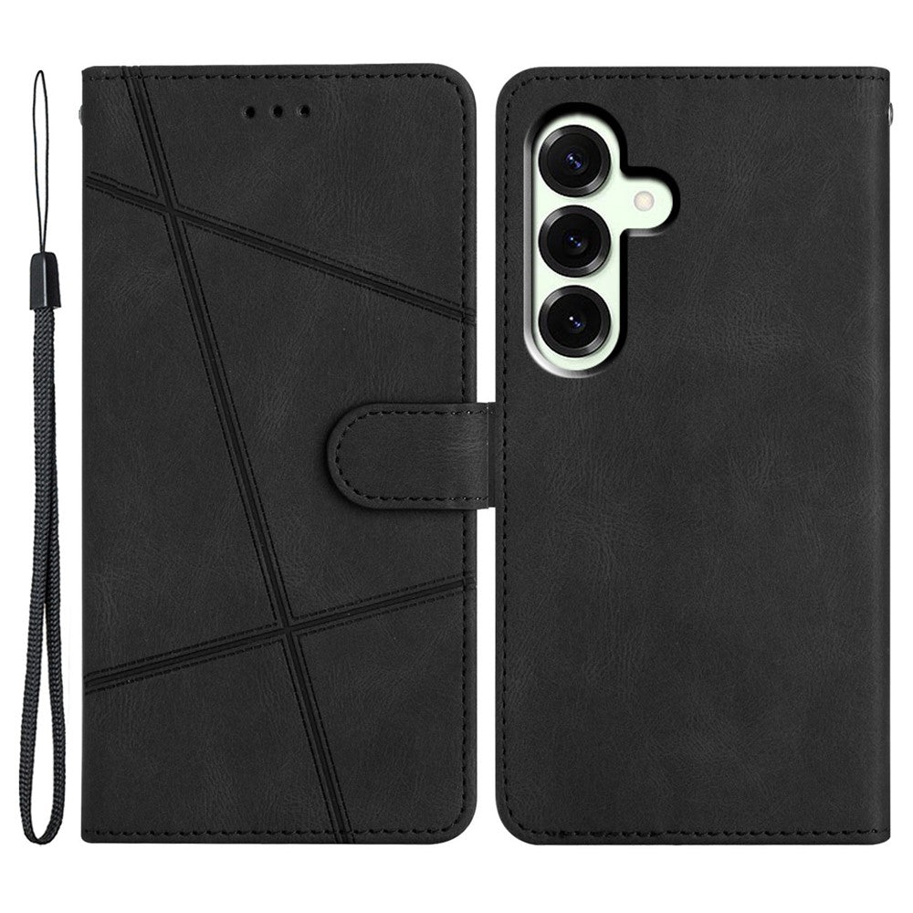 For Samsung Galaxy A57 5G Case Crazy Horse Texture PU Leather Wallet Stand Phone Cover - Black