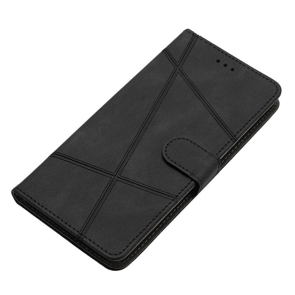 For Samsung Galaxy A57 5G Case Crazy Horse Texture PU Leather Wallet Stand Phone Cover - Black